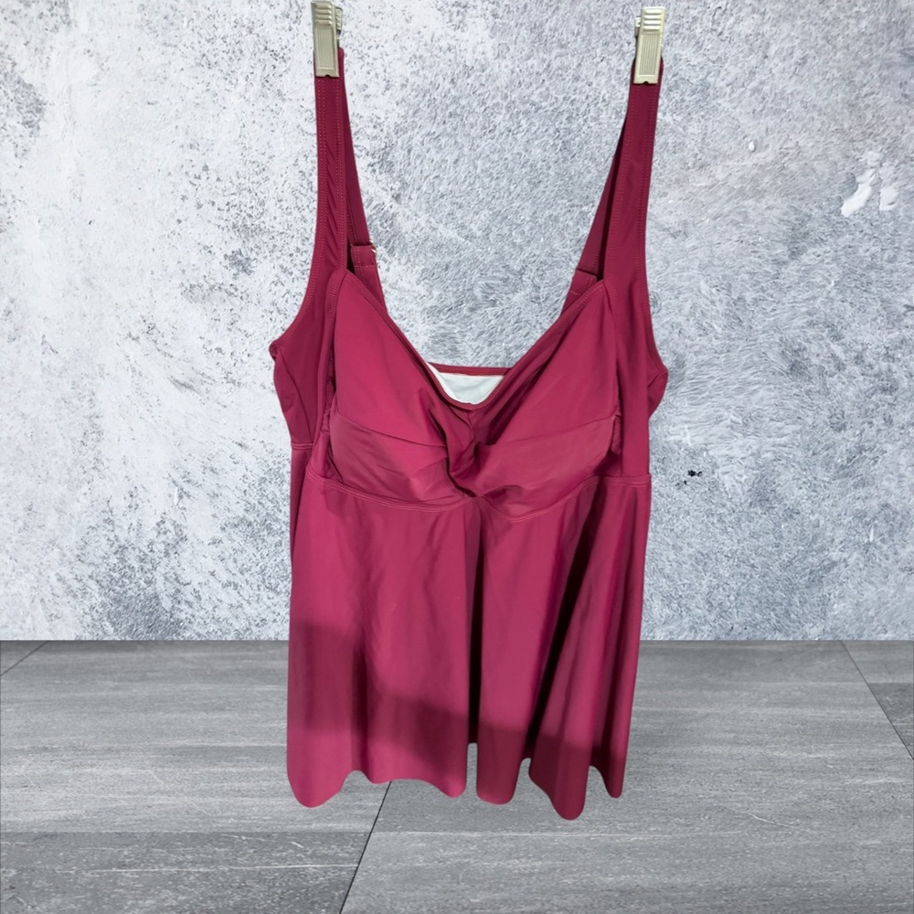 BloomChic Burgundy Swim Dress top